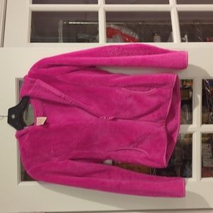 Fuzzy hooded zip up sweater